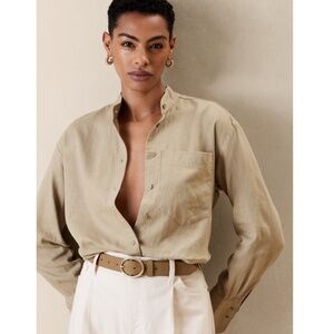 Banana Republic - Beige Tan Linen-Blend Shirt